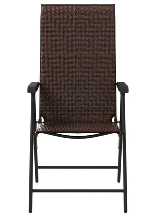 Tuinstoelen 2 st inklapbaar poly rattan bruin