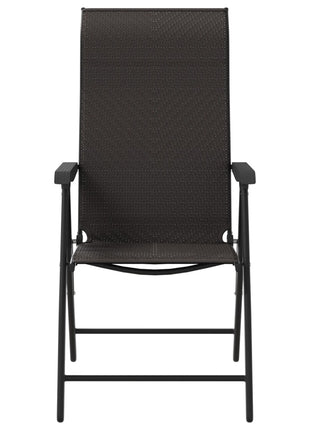 Tuinstoelen 2 st inklapbaar poly rattan zwarte koffiekleur