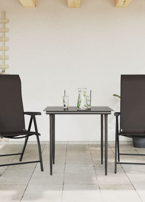 Tuinstoelen 2 st inklapbaar poly rattan zwarte koffiekleur
