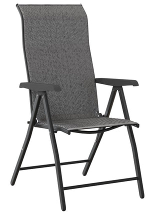 Tuinstoelen 2 st inklapbaar poly rattan grijs