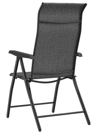 Tuinstoelen 2 st inklapbaar poly rattan grijs