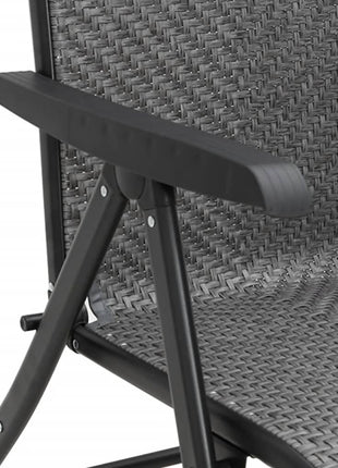 Tuinstoelen 2 st inklapbaar poly rattan grijs