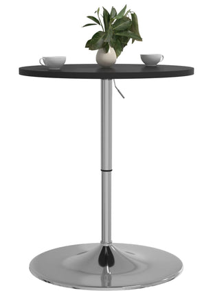 Bartafel 60x60x90 cm bewerkt hout en verchroomd staal zwart