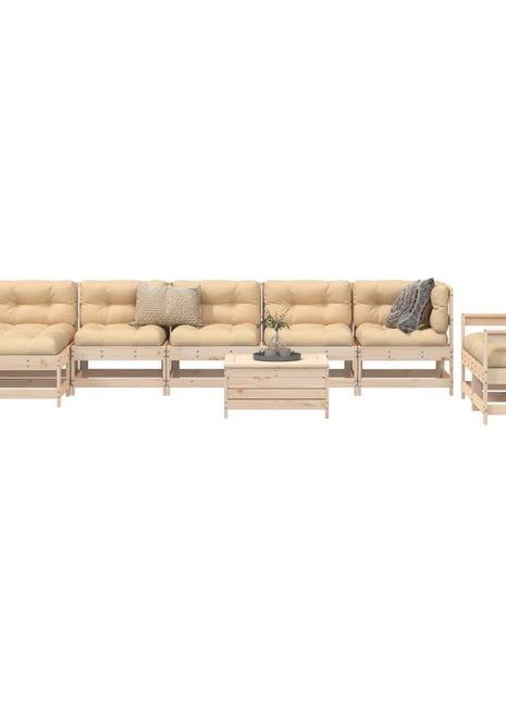 10-delige Loungeset massief grenenhout