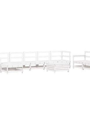 10-delige Loungeset massief grenenhout wit