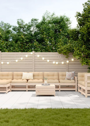10-delige Loungeset massief grenenhout