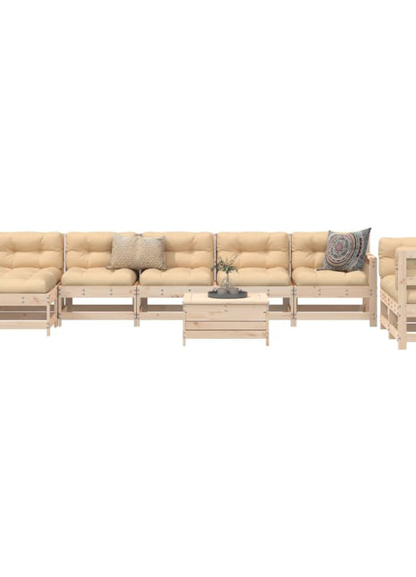 10-delige Loungeset massief grenenhout