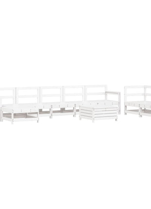 10-delige Loungeset massief grenenhout wit
