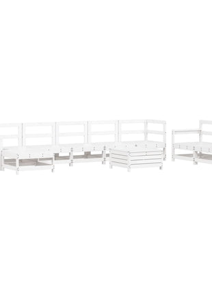 10-delige Loungeset massief grenenhout wit