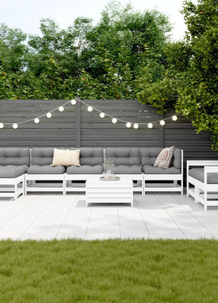 10-delige Loungeset massief grenenhout wit