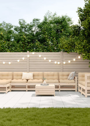 10-delige Loungeset massief grenenhout
