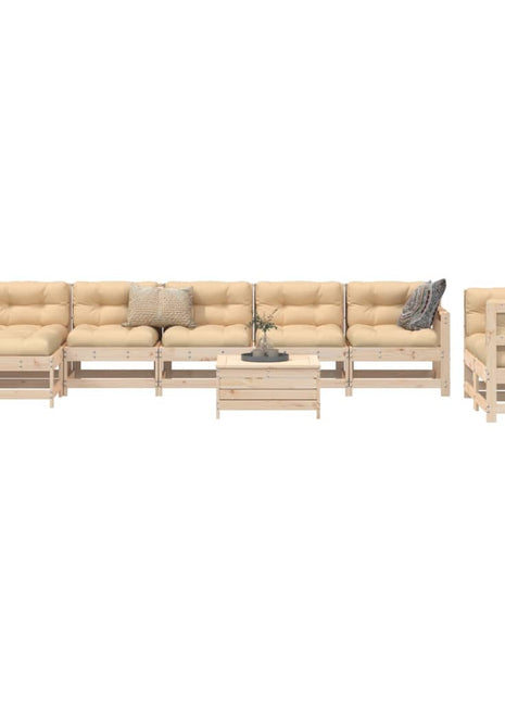 10-delige Loungeset massief grenenhout