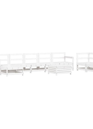 10-delige Loungeset massief grenenhout wit