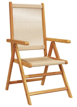 Tuinstoelen 4 st verstelbaar massief acaciahout beige