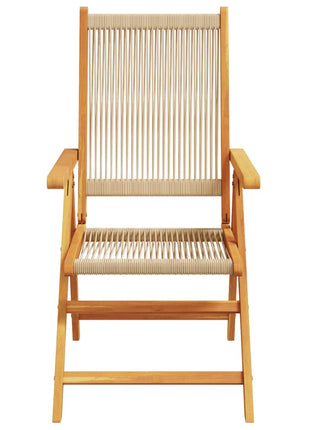 Tuinstoelen 4 st verstelbaar massief acaciahout beige