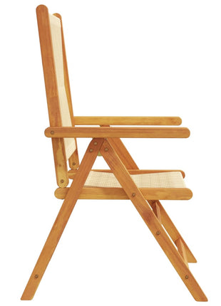 Tuinstoelen 4 st verstelbaar massief acaciahout beige
