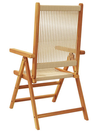 Tuinstoelen 4 st verstelbaar massief acaciahout beige
