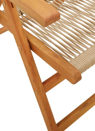 Tuinstoelen 4 st verstelbaar massief acaciahout beige