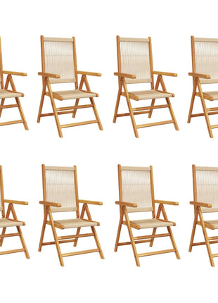 Tuinstoelen 8 st verstelbaar massief acaciahout beige