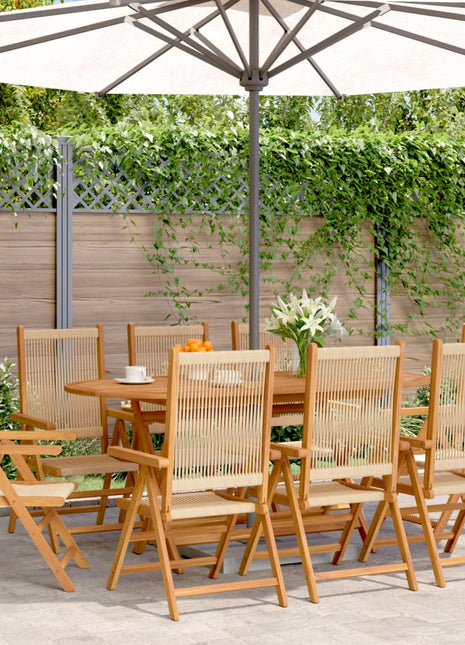 Tuinstoelen 8 st verstelbaar massief acaciahout beige