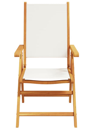 Tuinstoelen 4 st massief hout en stof crèmewit