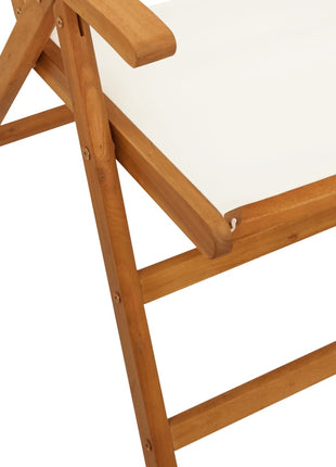Tuinstoelen 4 st massief hout en stof crèmewit