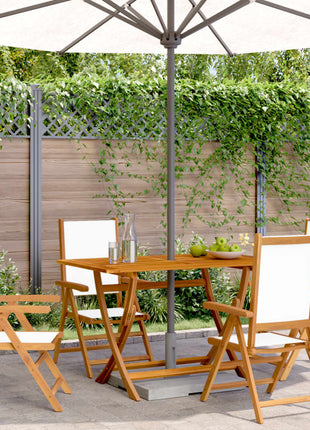 Tuinstoelen 4 st massief hout en stof crèmewit
