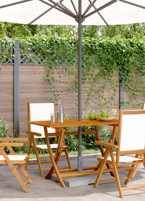 Tuinstoelen 4 st massief hout en stof crèmewit