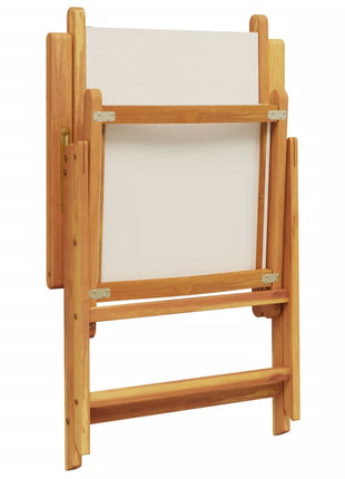 Tuinstoelen 8 st verstelbaar massief hout en stof crèmewit