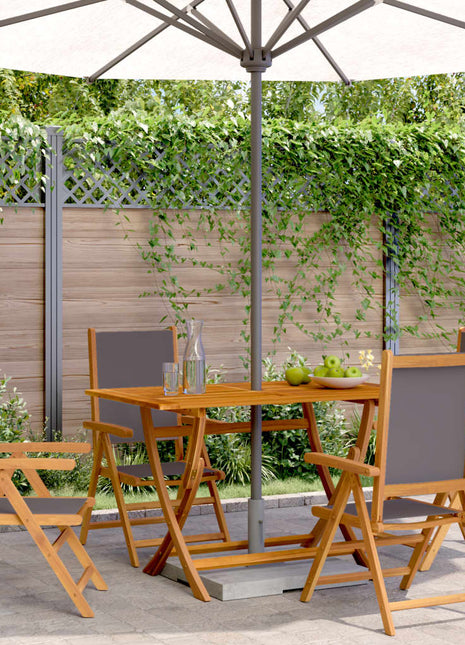 Tuinstoelen 4 st verstelbaar hout en stof antracietkleurig