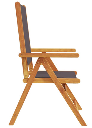 Tuinstoelen 6 st verstelbaar hout en stof antracietkleurig