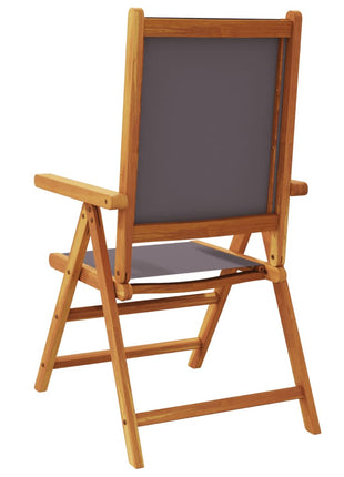 Tuinstoelen 6 st verstelbaar hout en stof antracietkleurig