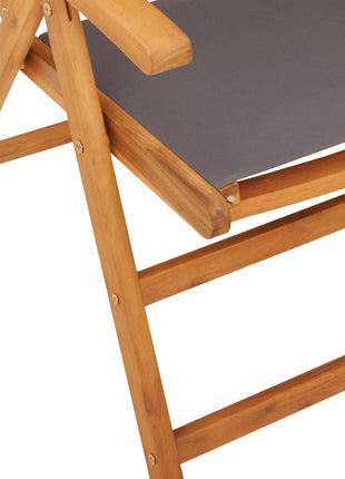 Tuinstoelen 6 st verstelbaar hout en stof antracietkleurig