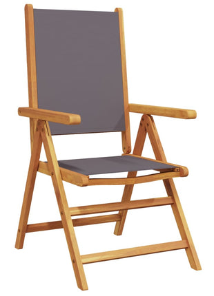 Tuinstoelen 8 st verstelbaar hout en stof antracietkleurig