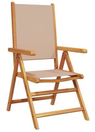 Tuinstoelen 6 st inklapbaar stof en massief hout taupe