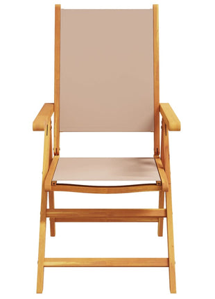 Tuinstoelen 6 st inklapbaar stof en massief hout taupe