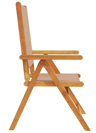 Tuinstoelen 6 st inklapbaar stof en massief hout taupe