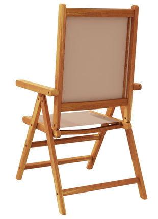 Tuinstoelen 6 st inklapbaar stof en massief hout taupe