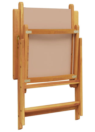 Tuinstoelen 6 st inklapbaar stof en massief hout taupe