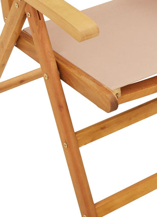 Tuinstoelen 6 st inklapbaar stof en massief hout taupe