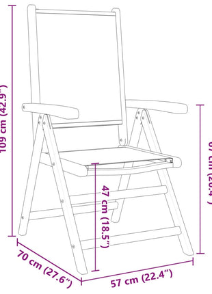 Tuinstoelen 6 st inklapbaar stof en massief hout taupe