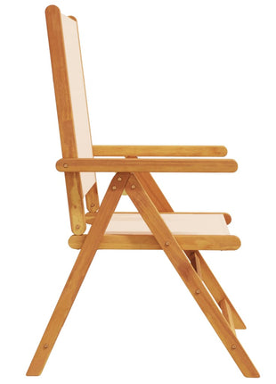 Tuinstoelen 4 st inklapbaar stof en massief hout beige