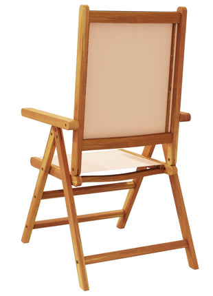 Tuinstoelen 4 st inklapbaar stof en massief hout beige