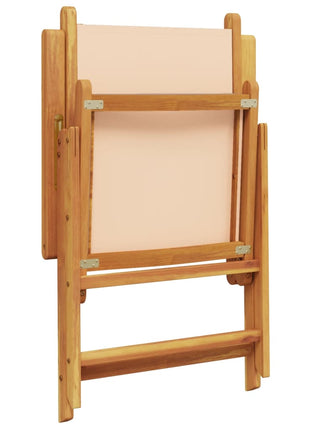 Tuinstoelen 4 st inklapbaar stof en massief hout beige