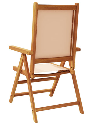 Tuinstoelen 8 st inklapbaar stof en massief hout beige