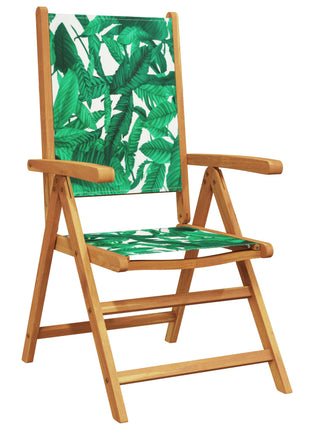 Tuinstoelen 4 st verstelbaar massief hout en stof groen
