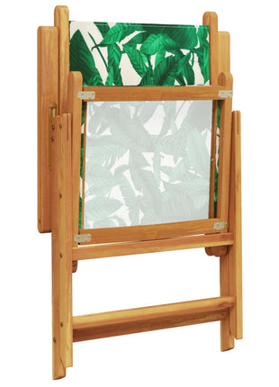 Tuinstoelen 4 st verstelbaar massief hout en stof groen