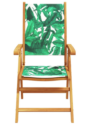 Tuinstoelen 6 st verstelbaar massief hout en stof groen