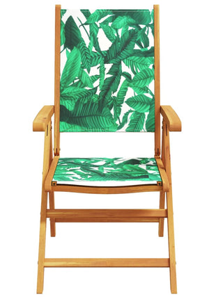Tuinstoelen 8 st verstelbaar massief hout en stof groen