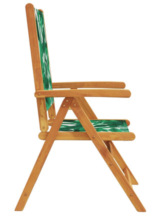 Tuinstoelen 8 st verstelbaar massief hout en stof groen